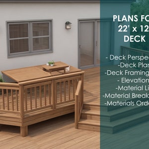 Plans de terrasse haut de gamme de 22 pi x 12 pi - Oasis d'extérieur à faire soi-même pour votre maison