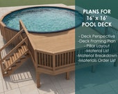 Premium 16'x16' Pool Deck Blueprint - Elevate Your Outdoor Space
