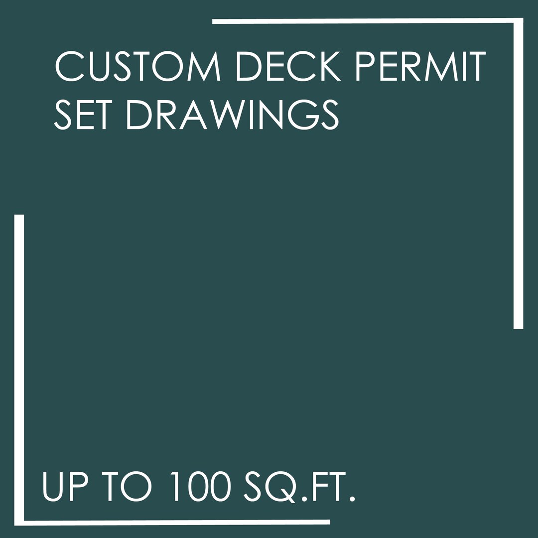 2026 Custom Deck Plans for Permit (up to 100 Sq.ft.) | PDF & DWG, Code ...