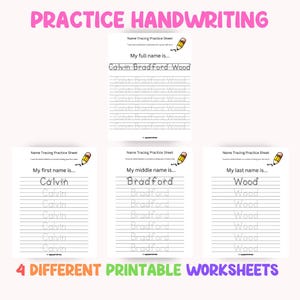 Pre-K Custom Name Tracing Worksheet | Name Trace Printable | Handwriting Practice Pages | Personalized Name Tracing PDF