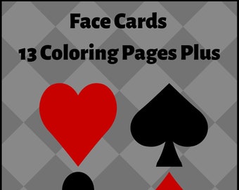 Cartas con figuras: 13 páginas para colorear y más, cartas con figuras para colorear, naipes, juegos de cartas para niños y adultos