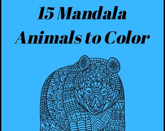 15 Mandala Animals to Color/Mandala Animals Coloring Pages (for Teens and Adults)