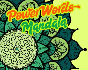 Mandala de palabras poderosas: 15 páginas para colorear para adultos que te ayudarán a moverte y relajarte, actividad antiestrés.