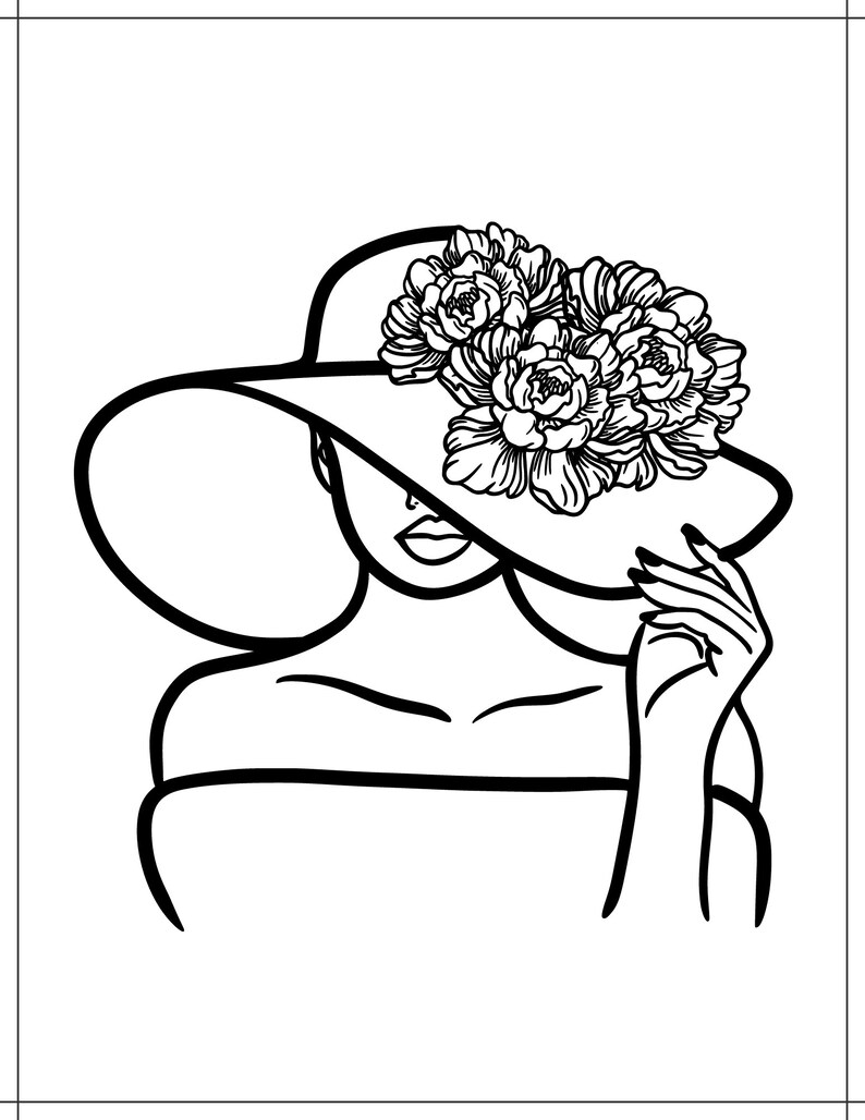 Hats and Wraps 25 Coloring Pages PLUS, Sunday Hats, Head Wraps, Hats