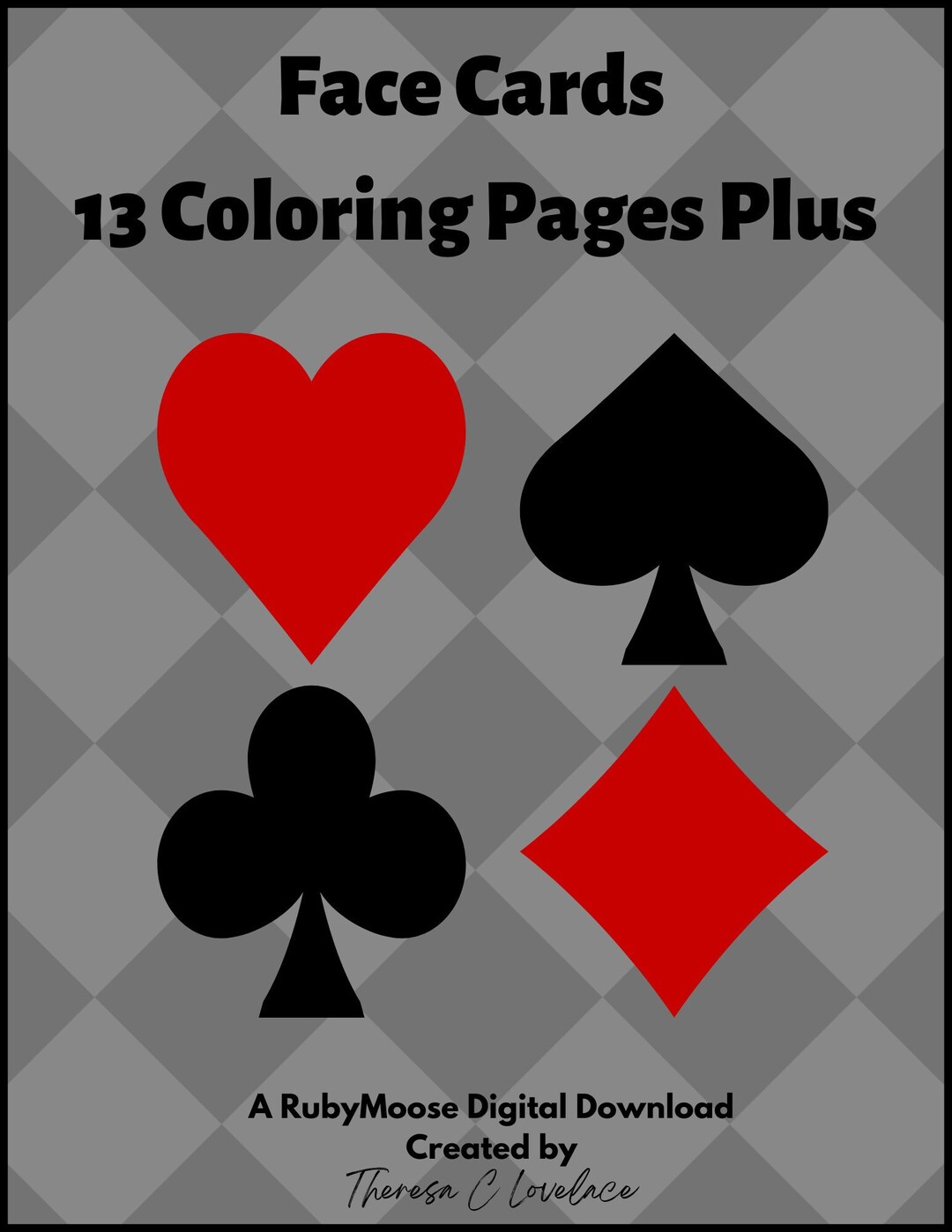 Face Cards: 13 Coloring Pages Plus, Face Cards to Color, Playing Cards ...