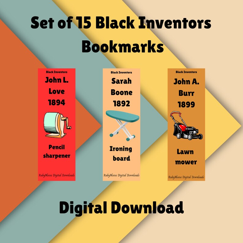 Set of 15 Black Inventors Bookmarks, Black Inventors Bookmarks ...