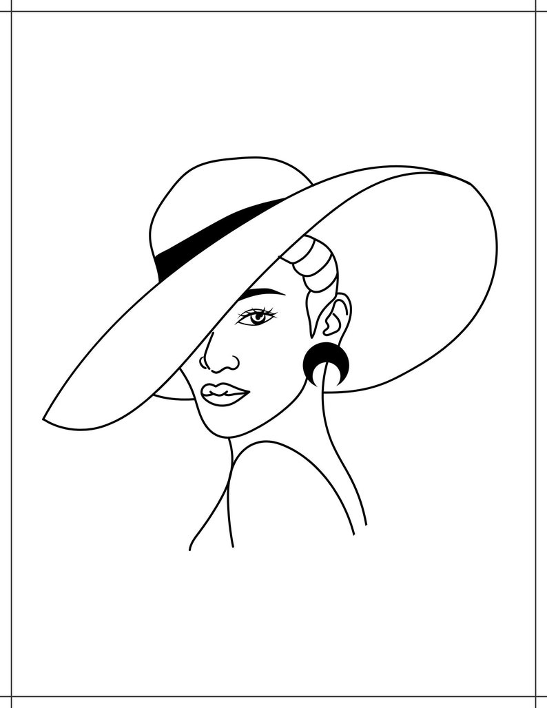 Hats and Wraps 25 Coloring Pages PLUS, Sunday Hats, Head Wraps, Hats