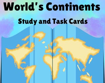 Exploring The World Continents Study and Task Cards