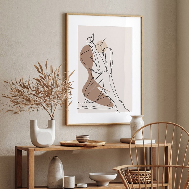 thumbnail image 2 of Set Of 3 Woman Line Art Prints - Minimalist Decor, 210gsm Matte Paper, Australia 2 of 6