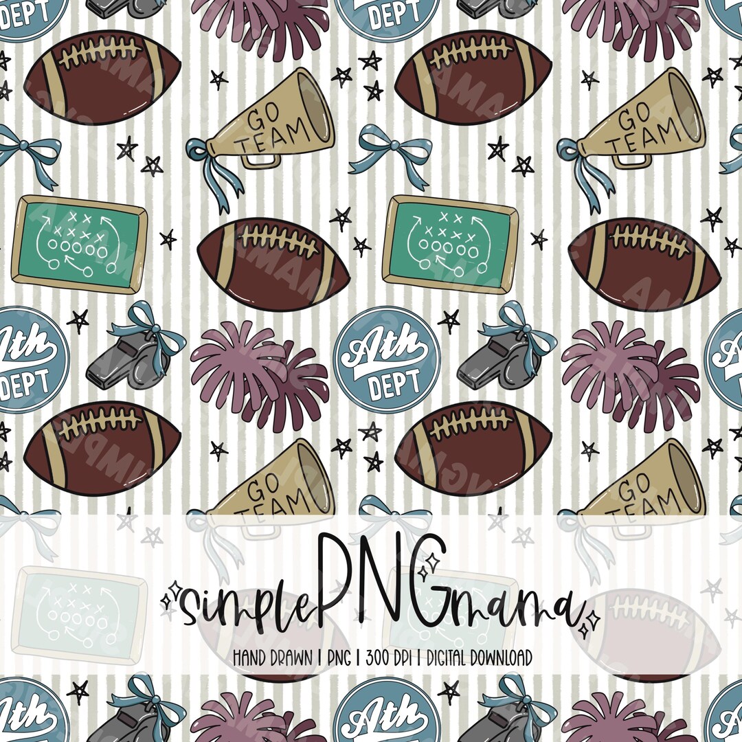Fall Football Pattern Fall Football Seamless Pattern PNG Fall Cozy Pattern Coquette PNG Cozy ...