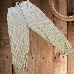 Hopper Pants for Men and Women, Loose Yoga Pants with Pockets, Comfy Loose Fit, Boho Hippie Trousers, Harem Hooper Pants, Yoga Lovers Gift Beige
