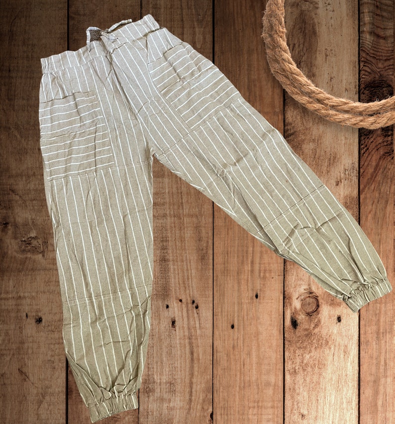 Hopper Pants for Men and Women, Loose Yoga Pants with Pockets, Comfy Loose Fit, Boho Hippie Trousers, Harem Hooper Pants, Yoga Lovers Gift Beige