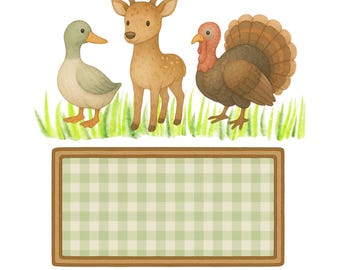 Kids Hunting Animals PNG: Deer, Duck, Turkey (Digital Download)