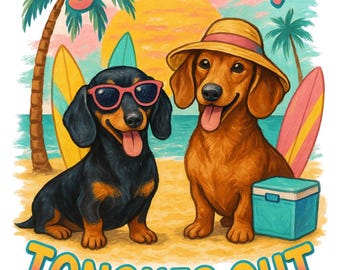 Sun’s Out, Tongues Out PNG •summer•trendy•dachshund•dogs