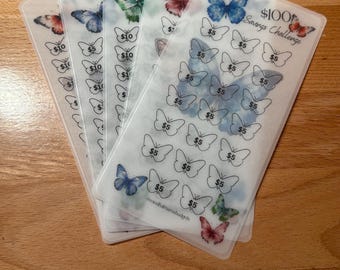 1.5k Butterfly Savings Challenge, Laminated Savings Challenge Trackers, Save Money, 2025 Savings, Low Income Savings, A6