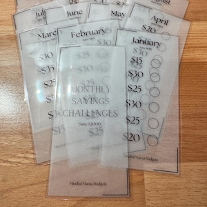 Monthly Savings Challenge, Laminated Trackers, Savings Binder, Save Money, How to Save Money, A6 Savings Challenge Trackers, low income image 1