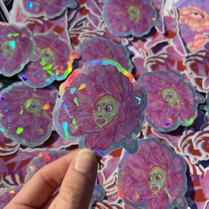 stickers flower women illustration