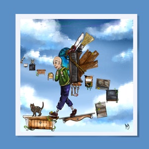 illustration poster print dreams in the sky