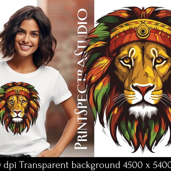 Rasta Lion PNG, Digital Printing, lion head,reggae style lion,cute for toddlers, t-shirt design svg, PNG. sublimation