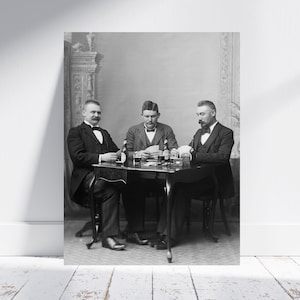 Vintage Gentlemen Playing Cards , Retro Bar Decor, Black and White Art, Vintage Wall Art,Old Photo,Digital DOWNLOAD, PRINTABLE Wall Art