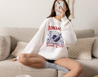Romantasy Book Club Sweatshirt | Heart Dagger Floral Illustration