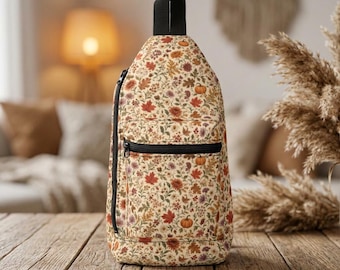 Vintage Floral Pattern Sling Bag | Small Crossbody Pouch
