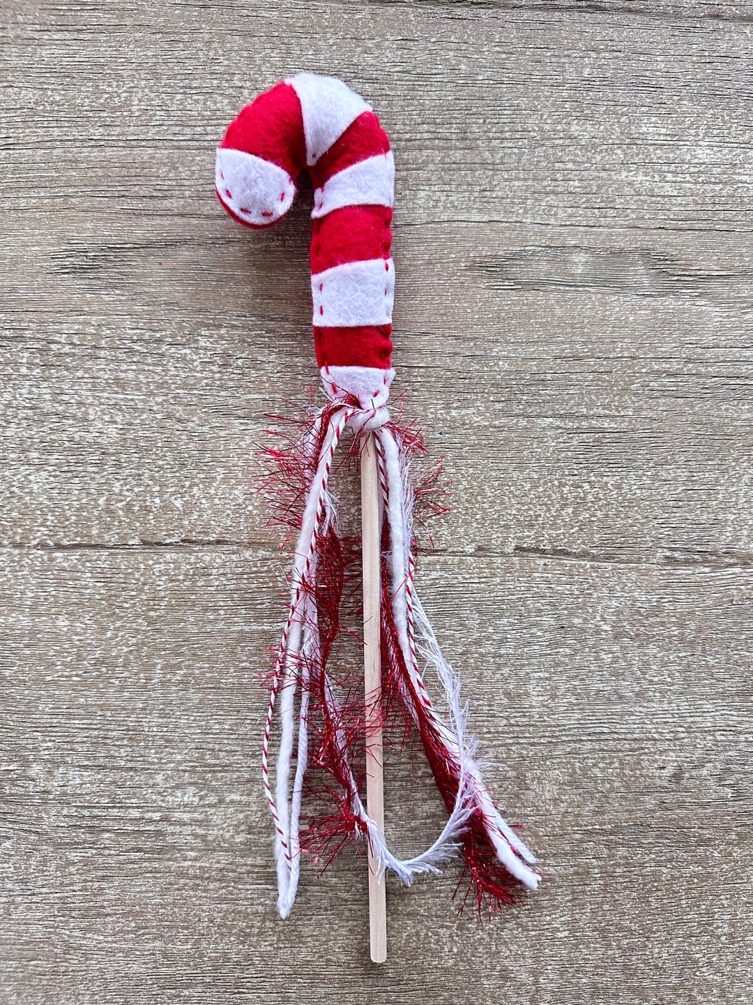 Red Candy Cane Wand Whimsical Kids Magic Wand Make Etsy
