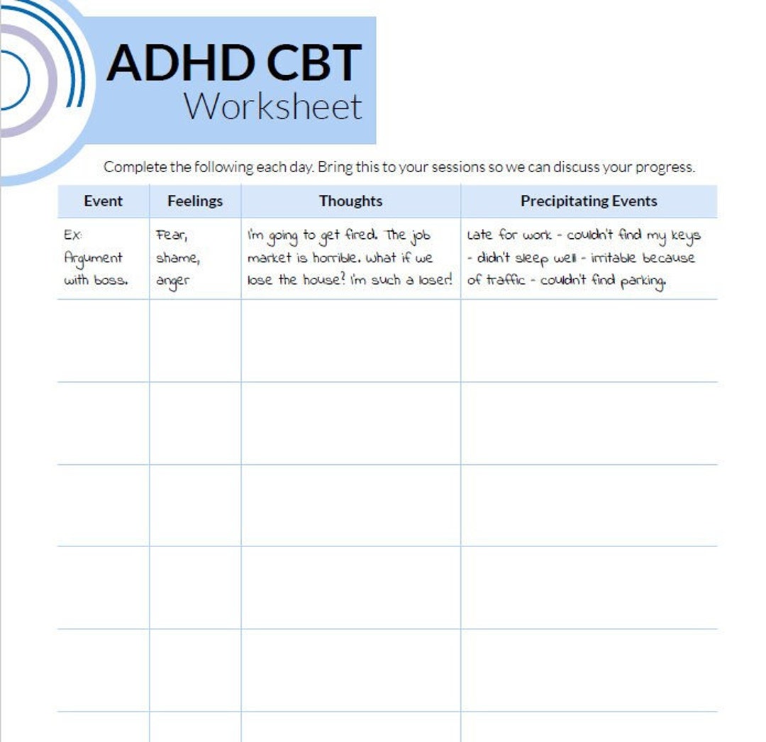 cbt homework for adhd