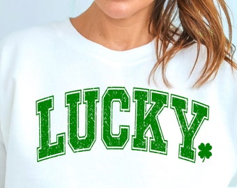 Lucky Varsity Png, St Patrick's Day Png, Retro Shamrock Png, Green Leopard, Lucky png, Sublimation Design, Lucky design png, digital design,