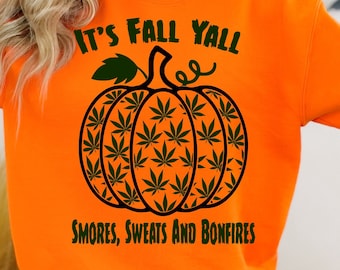 It's Fall Yall digital design, fall svg, pot leaf, fall leaves, adult humor, cricut, png, fall yall svg, its fall yall, fall png, halloween