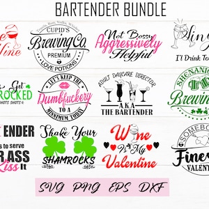 Bartender Bundle digital designs for printing, cricut and cutting machines svg, png, eps, dxf