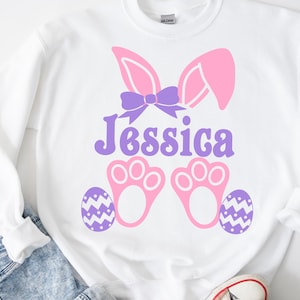 Split bunny ears and feet bow for printing and cutting machines.  svg, png, eps, dxf
