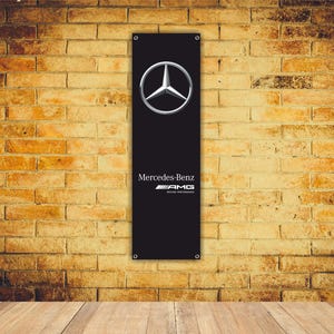 Mercedes-Benz AMG Logo Banner Vinyl Garage Sign,office or showroom, Flag, Racing Poster, Auto Car Shop, Car Poster, Garage Decor, Gift