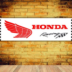 Honda Racing Logo Banner Vinyl Garage Sign,office or showroom, Flag, Racing Poster, Auto Car Shop, Car Poster, Garage Decor, Gift ,workshop