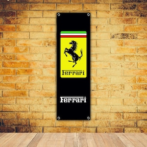 Ferrari Logo Banner Vinyl Garage Sign,office or showroom, Flag, Racing Poster, Auto Car Shop, Car Poster, Garage Decor, Gift ,workshop