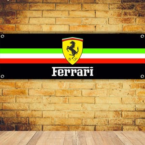 Ferrari Logo Banner Vinyl Garage Sign,office or showroom, Flag, Racing Poster, Auto Car Shop, Car Poster, Garage Decor, Gift ,workshop