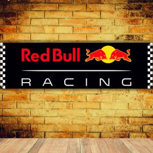 Red Bull Banner Vinyl Garage Sign,office or showroom, Flag, Racing Poster, Auto Car Shop, Car Poster, Garage Decor, Gift ,workshop