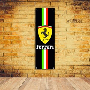 Ferrari Logo Banner Vinyl Garage Sign,office or showroom, Flag, Racing Poster, Auto Car Shop, Car Poster, Garage Decor, Gift ,workshop