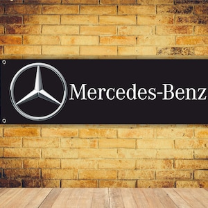 Mercedes-Benz Logo Banner Vinyl Garage Sign,office or showroom, Flag, Racing Poster, Auto Car Shop, Car Poster, Garage Decor, Gift ,workshop