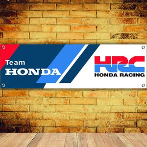 Honda HRC Logo Banner Vinyl Garage Sign,office or showroom, Flag, Racing Poster, Auto Car Shop, Car Poster, Garage Decor, Gift ,workshop