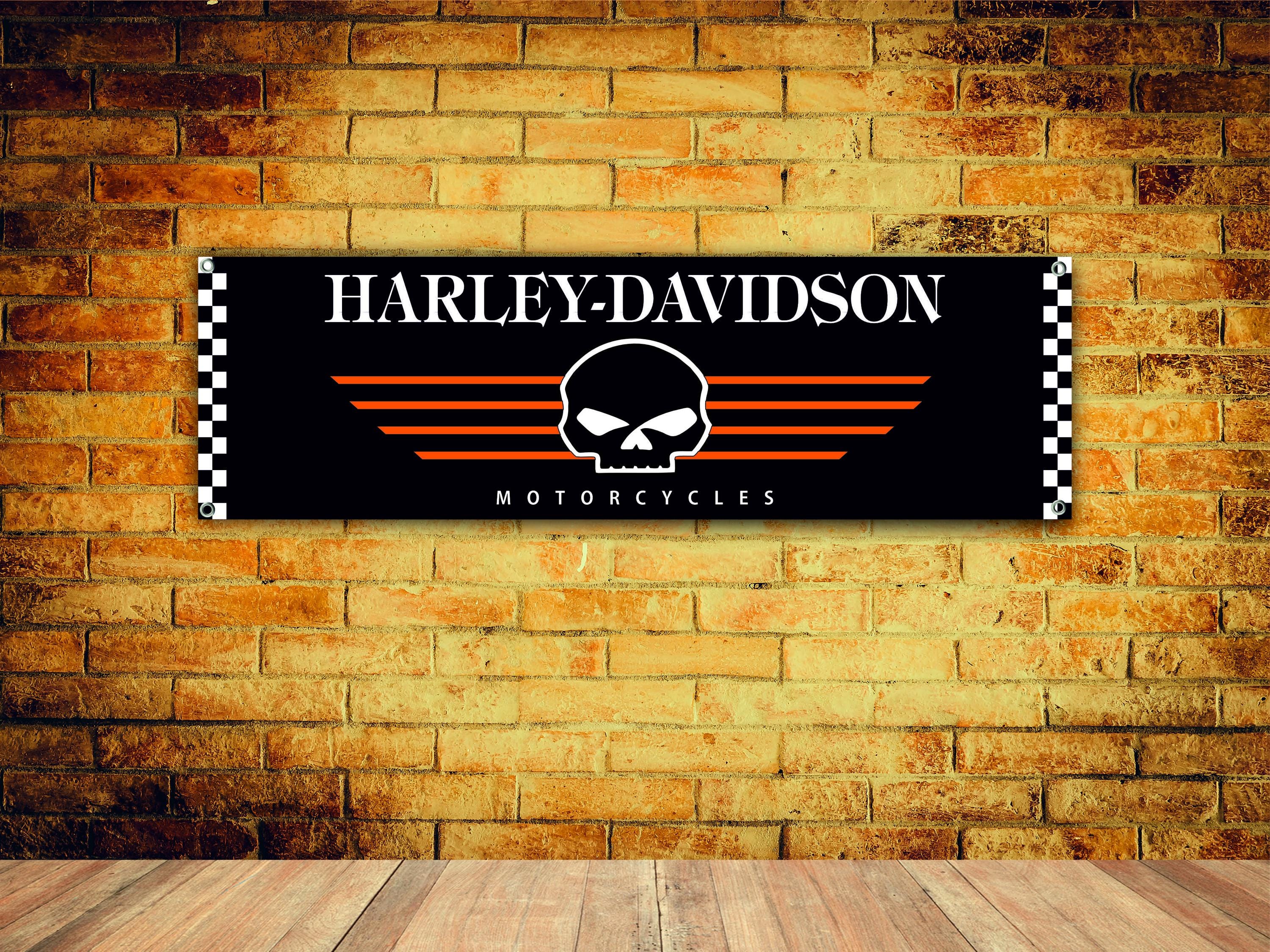 Harley-davidson Logo Banner Vinyl Garage Sign,office or Showroom, Flag ...