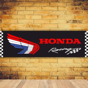 HondaRacing  Logo Banner Vinyl Garage Sign,office or showroom, Flag, Racing Poster, Auto Car Shop, Car Poster, Garage Decor, Gift ,workshop