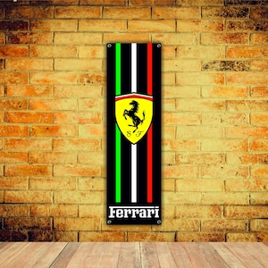 Ferrari Logo Banner Vinyl Garage Sign,office or showroom, Flag, Racing Poster, Auto Car Shop, Car Poster, Garage Decor, Gift ,workshop