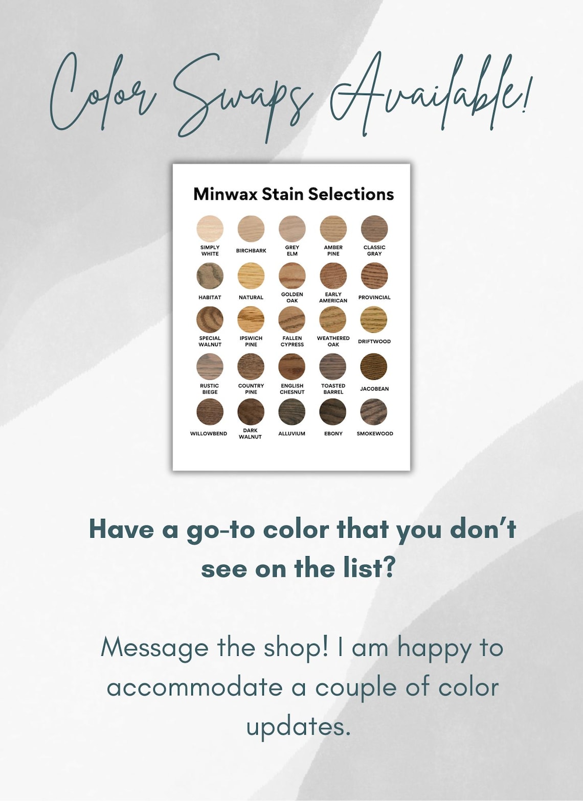 Minwax Stain Chart Download Etsy