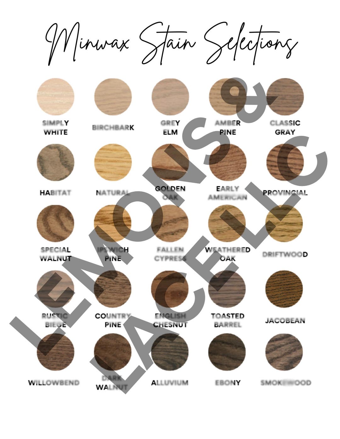 Minwax Stain Chart Download - Etsy