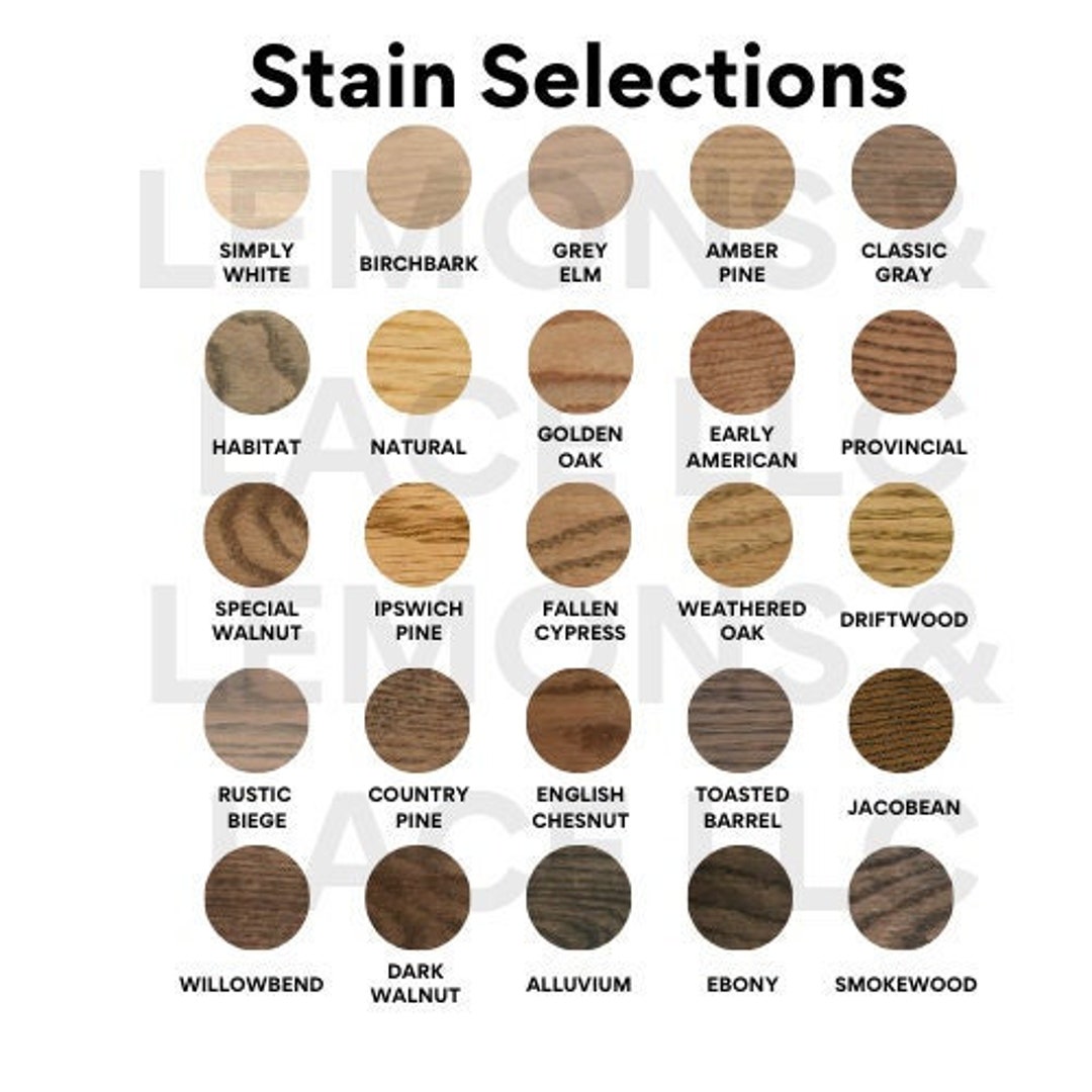 Minwax Stain Chart Download Etsy UK