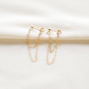 Gold filled stud chain earrings | minimalistic earrings | everyday earrings | gift for friend