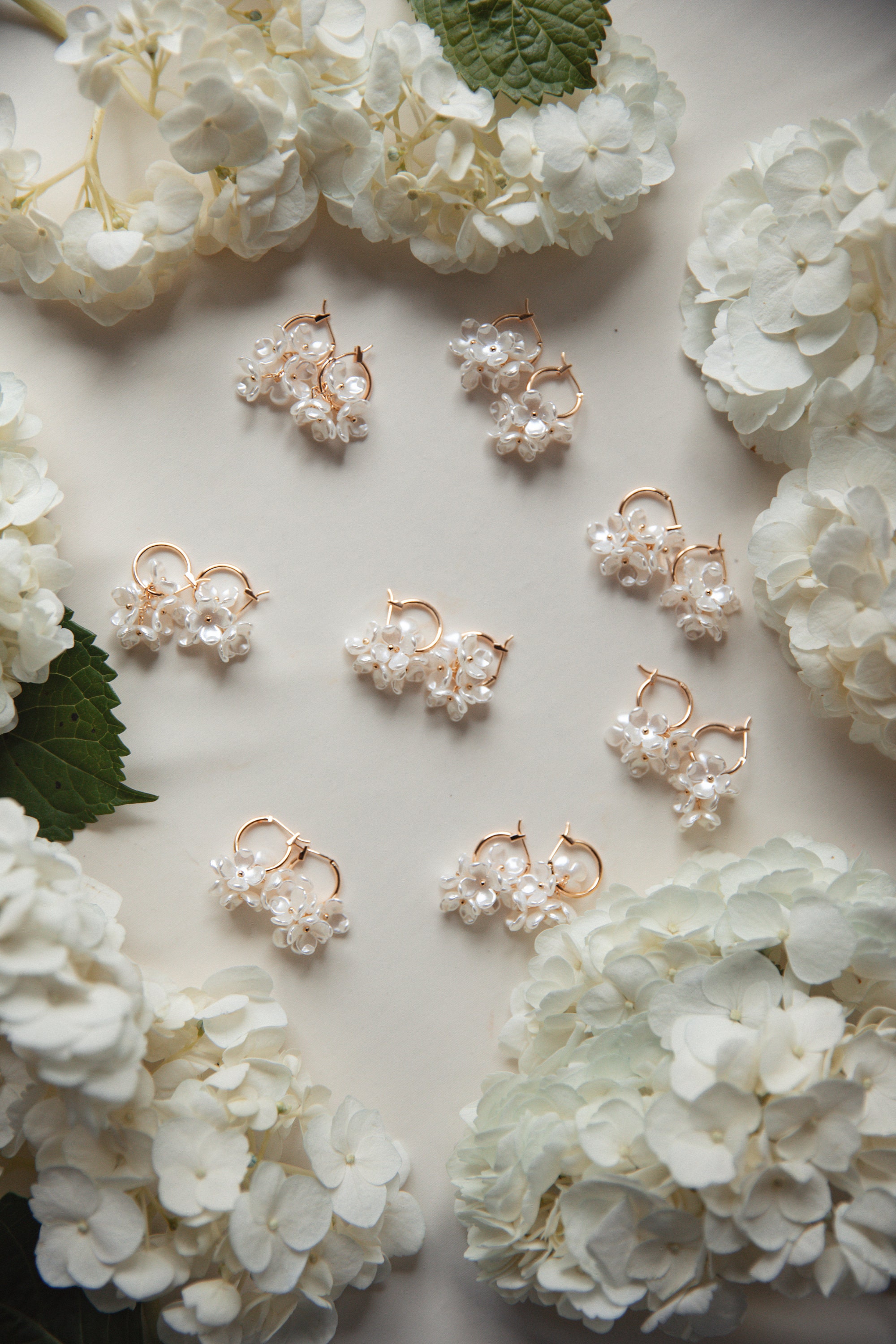 hydrangea hoop earrings | floral earrings | flower earrings | garden earrings | wedding earrings | bridal jewelry