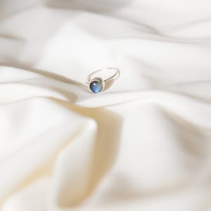 Blue Labradorite cabochon ring gemstone ring Silver ring handmade ring gift for her image 5