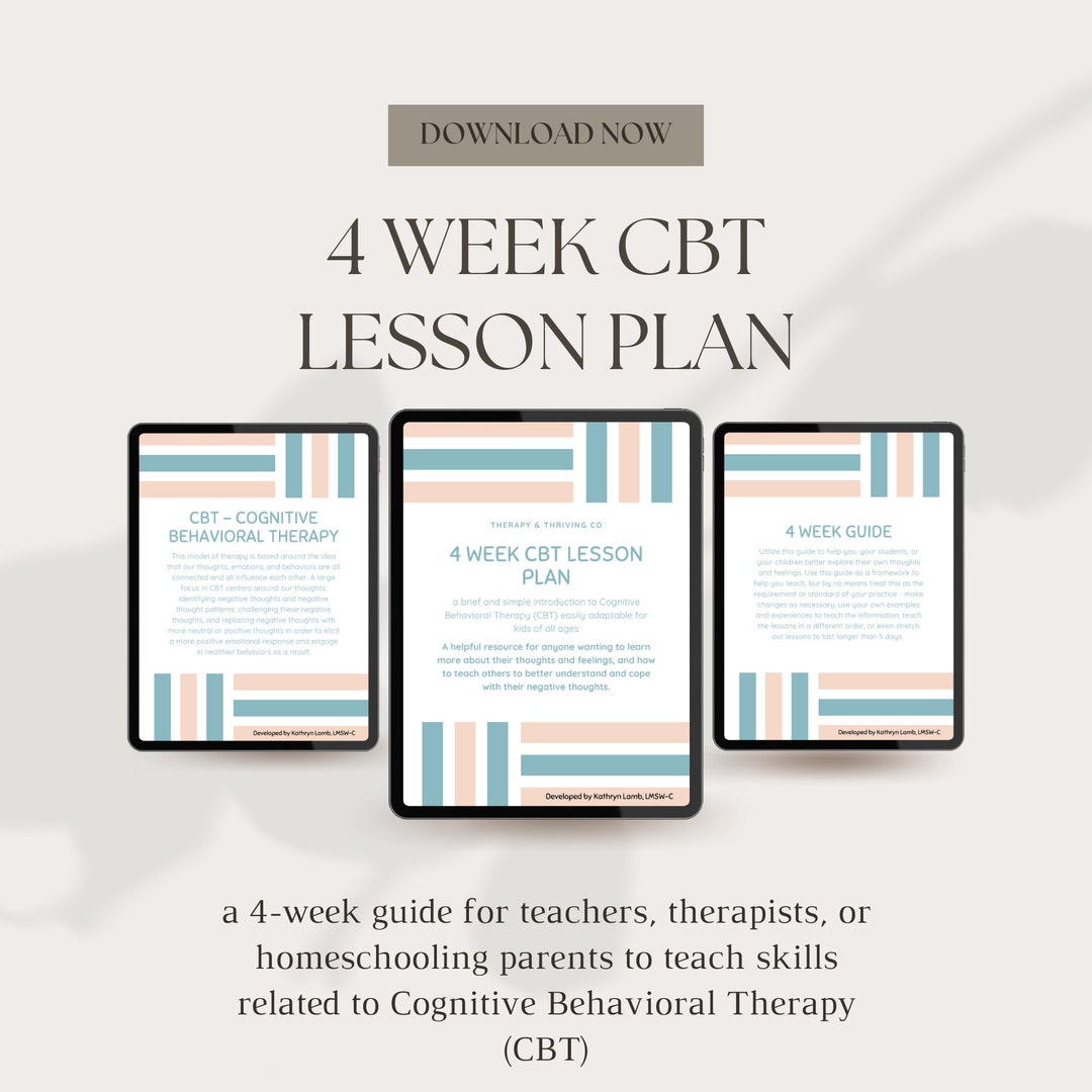 4 Week CBT Lesson Plan Guide SEL Social Emotional Learning School ...